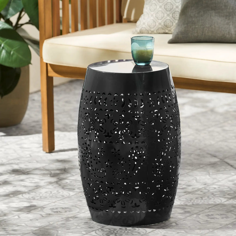 RUBY Side Table — Lace Cut Metal End Table for Outdoor & Indoor Use by HouseOfZazla