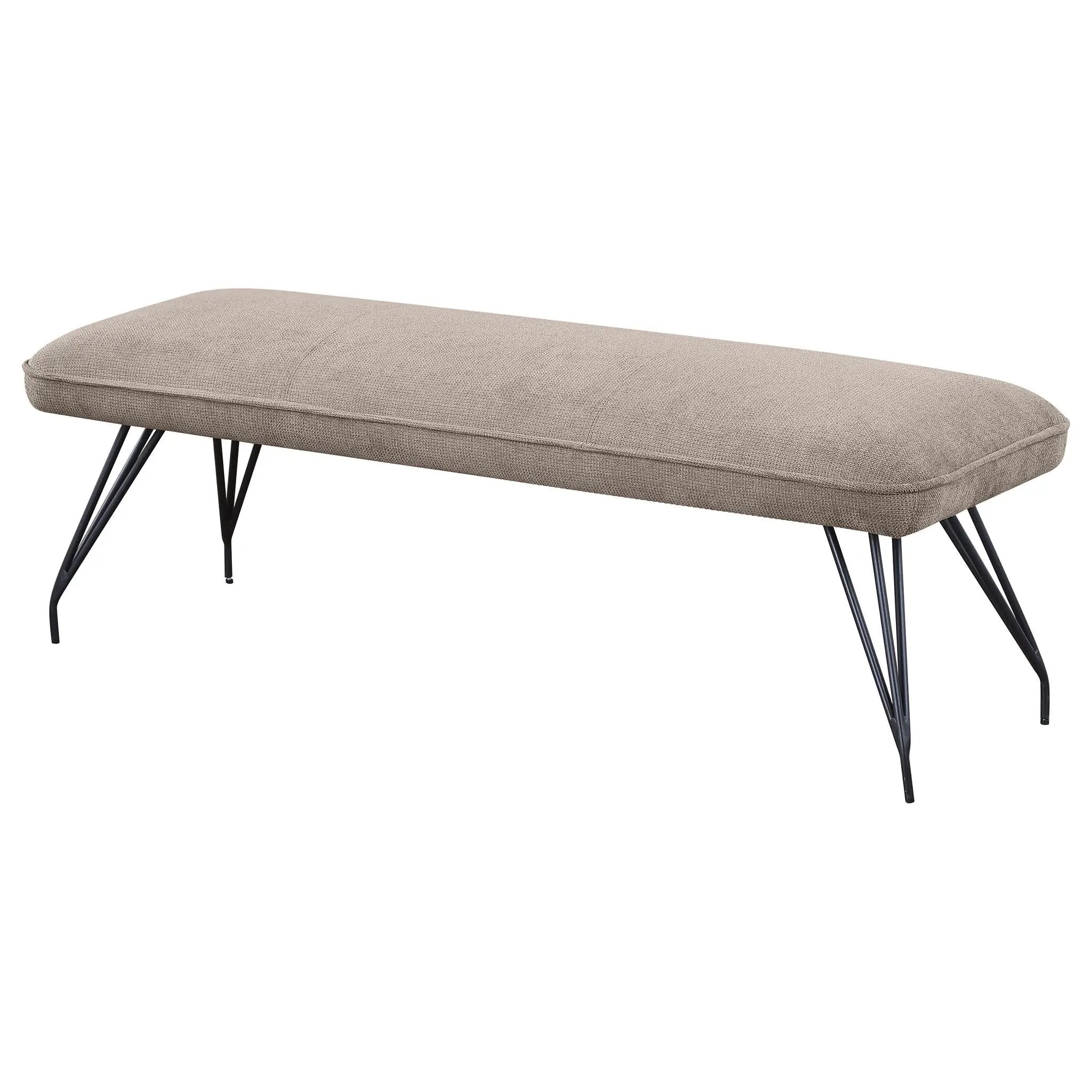 Dodson Fabric Upholstered Dining Bench Taupe by Unique Piece Furniture