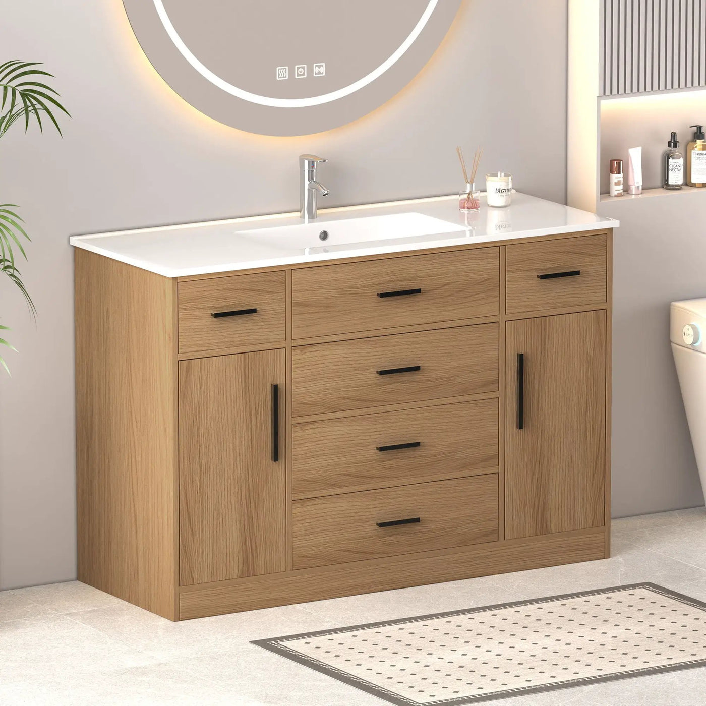 Bathroom Vanity With Abundant Storage 2 Soft Close Doors And 6 Drawers by HouseOfZazla