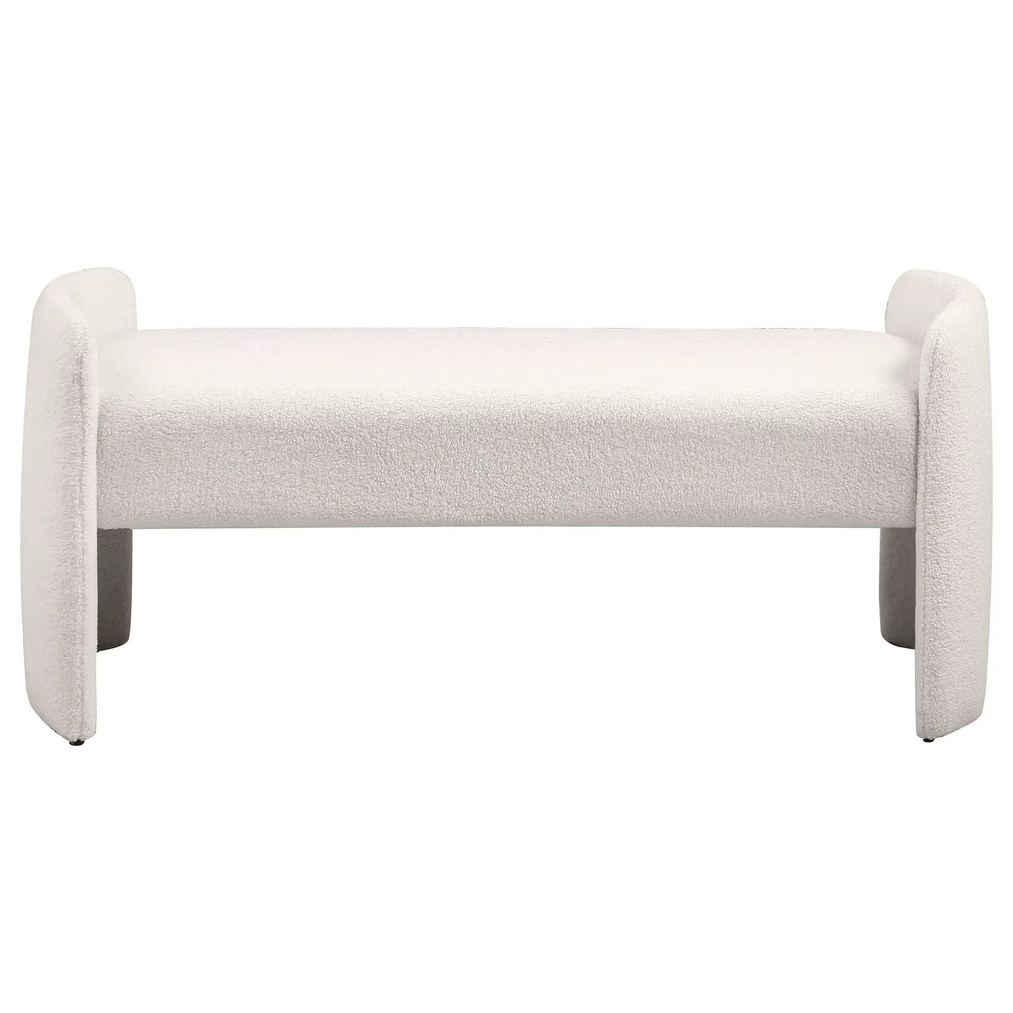 Peoria Velvet Upholstered Accent Bench Ivory by Unique Piece Furniture