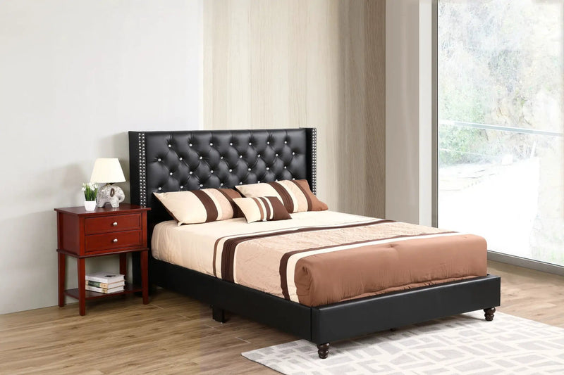 Upholstered Nailhead Trim Chic Bed by Unique Piece Furniture