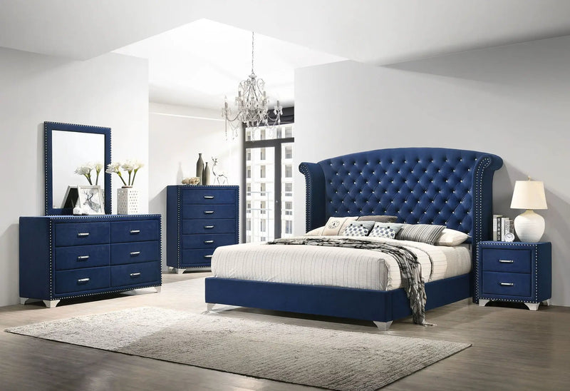 Melody 6-drawer Upholstered Dresser Pacific Blue by Unique Piece Furniture