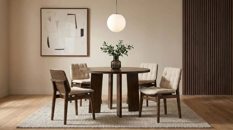 Strouse 5-piece Dining Set Cream and Walnut by Unique Piece Furniture