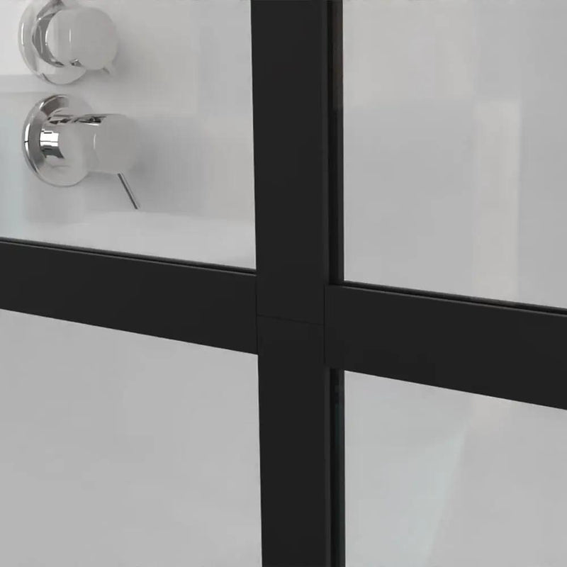 Shower Screen Door Frost Tempered Glass - Black by HouseOfZazla