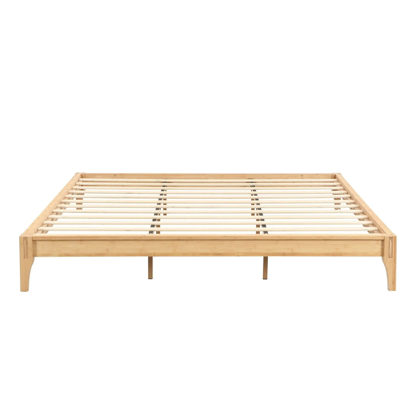 Solid Dry Bamboo Platform Bed Frame, With Slat Support by HouseOfZazla