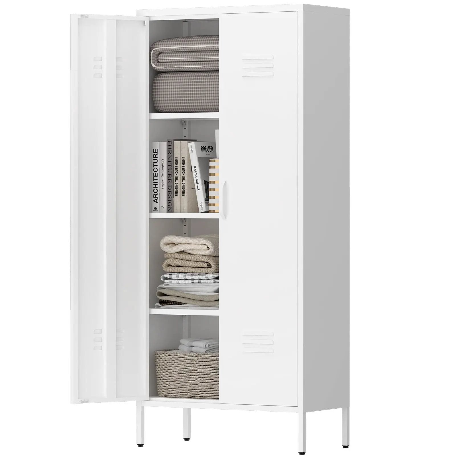 Modern Storage Cabinet With Adjustable Shelves, Magnetic Door Stopper by Unique Piece Furniture