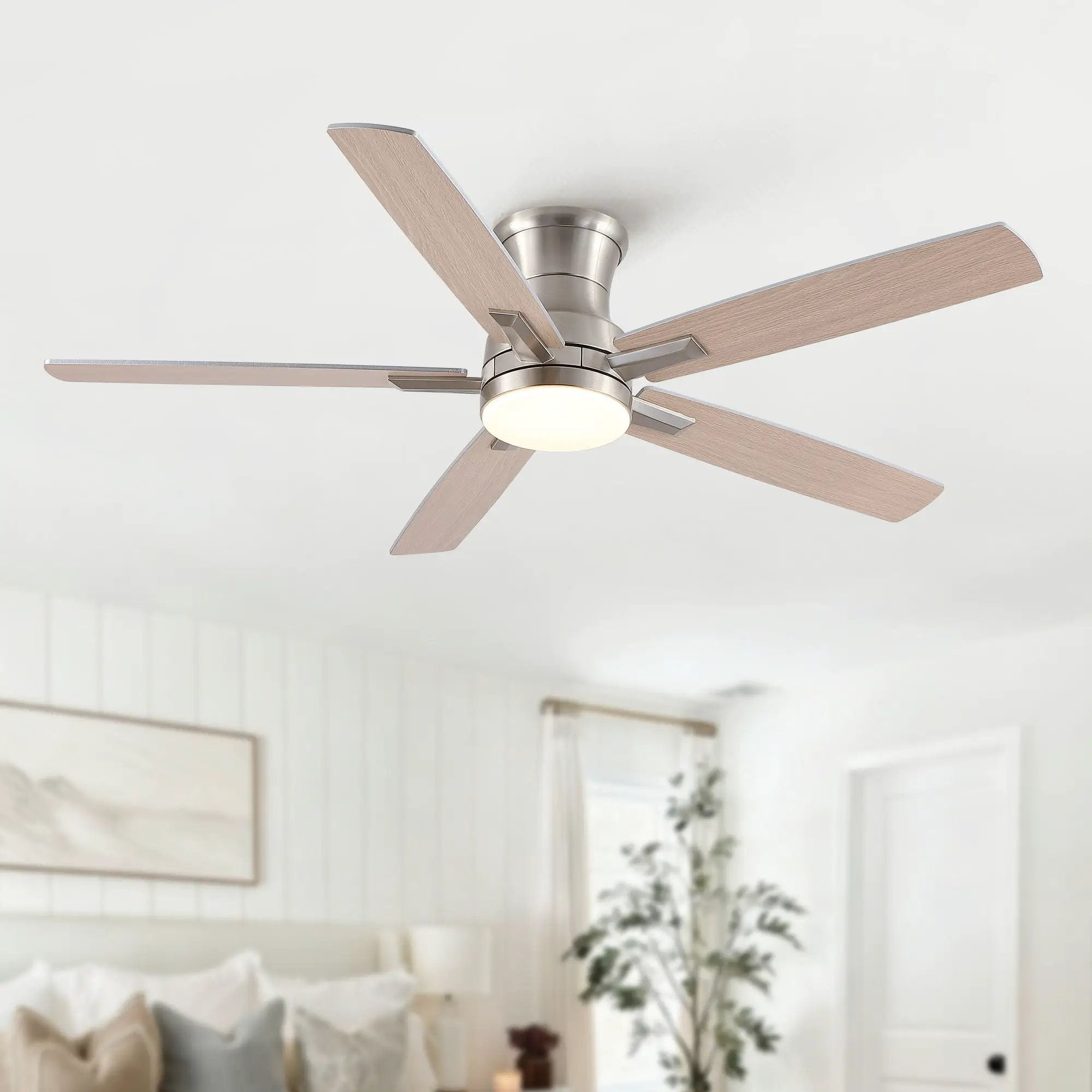 Mordern Flush Mount Ceiling Fan With Light And Remote Control by Unique Piece Furniture