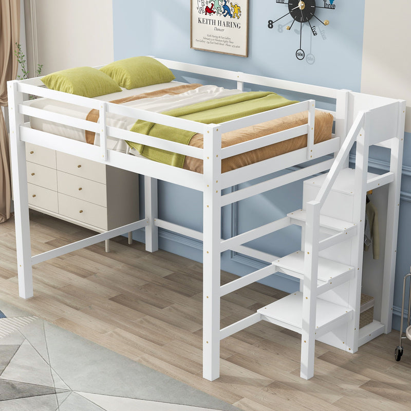 Loft Bed With Built In Storage Wardrobe And Staircase by Unique Piece Furniture