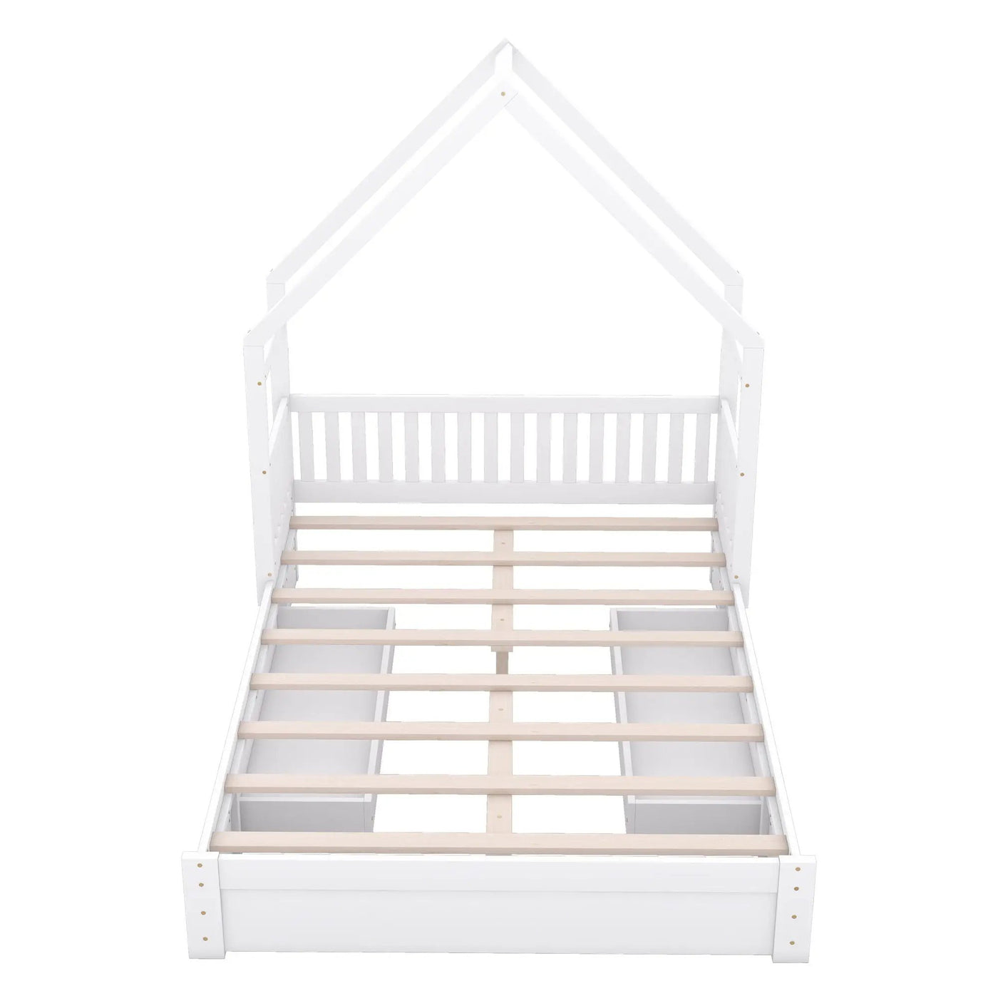 House Style Platform Bed With Guardrail And 2 Drawers by HouseOfZazla