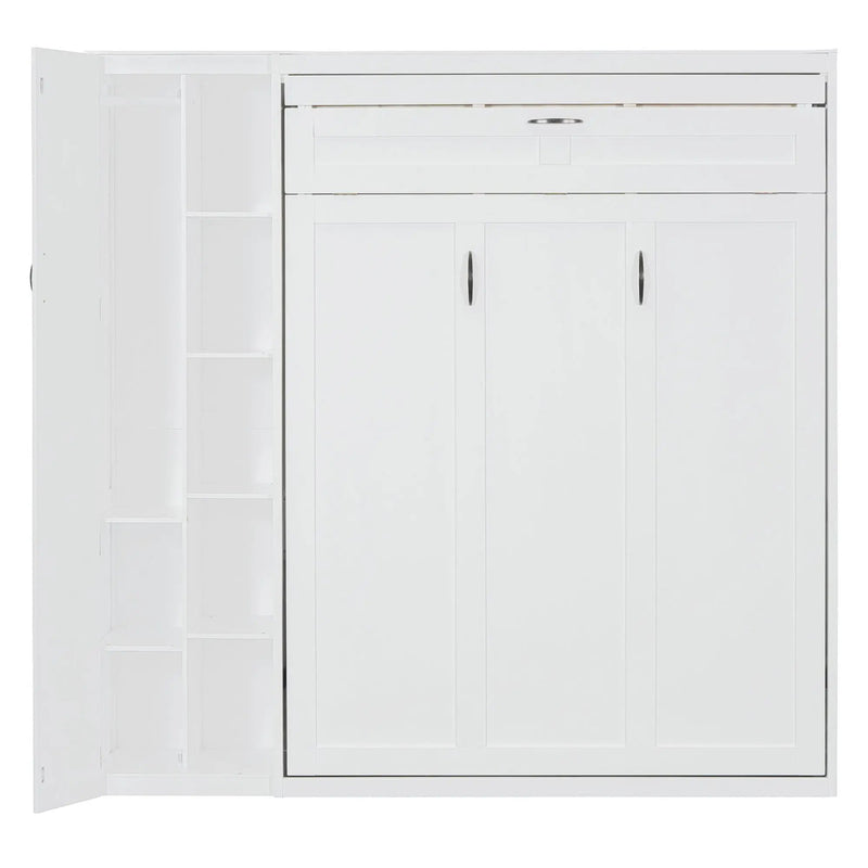 Murphy Wall Bed With Shelves, Wardrobe And LED Lights