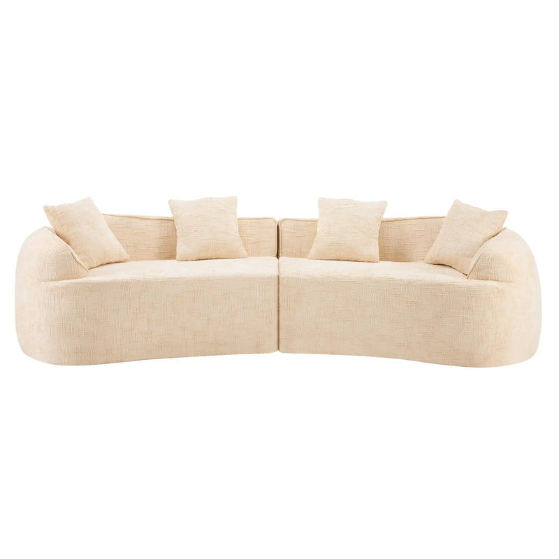 Curved Compressed Sofa, Nordic-Style Design For Living Room by HouseOfZazla