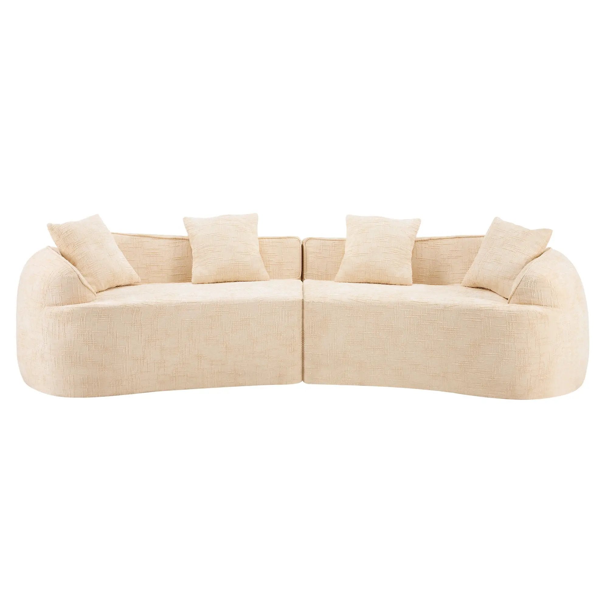 Curved Compressed Sofa, Nordic-Style Design For Living Room by Unique Piece Furniture