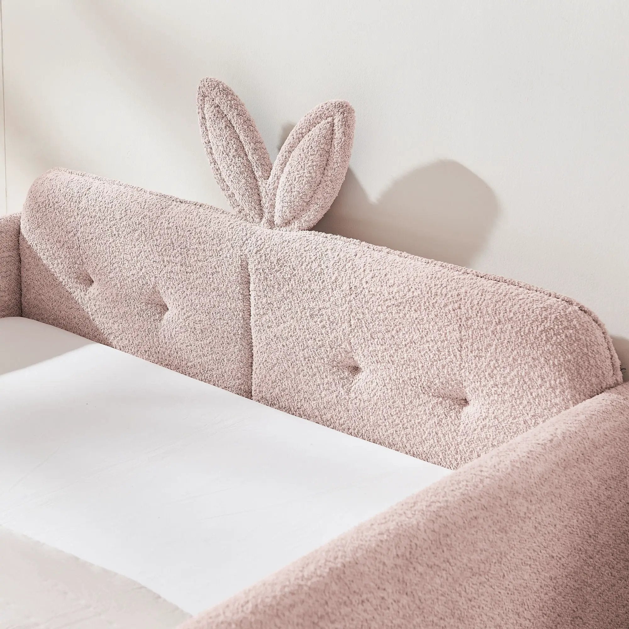 Cute Rabbit Ear Upholstered Platform Bed Frame With Safety Rail by Unique Piece Furniture