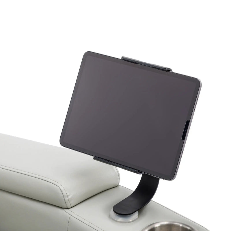 270° Power Swivel Recliner Home Theater Chair With Hidden Arm Storage, LED Light, Cup Holder, And Tray Table by HouseOfZazla