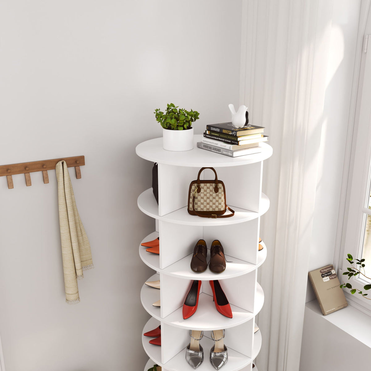360 Rotating Shoe Cabinet 6 Layers with Space-Saving Rotating Design - Multiple Colors, photo 18 of 18