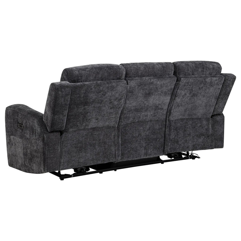 Kennett 2-piece Chenille Power Reclining Sofa Set Dark Grey by Unique Piece Furniture