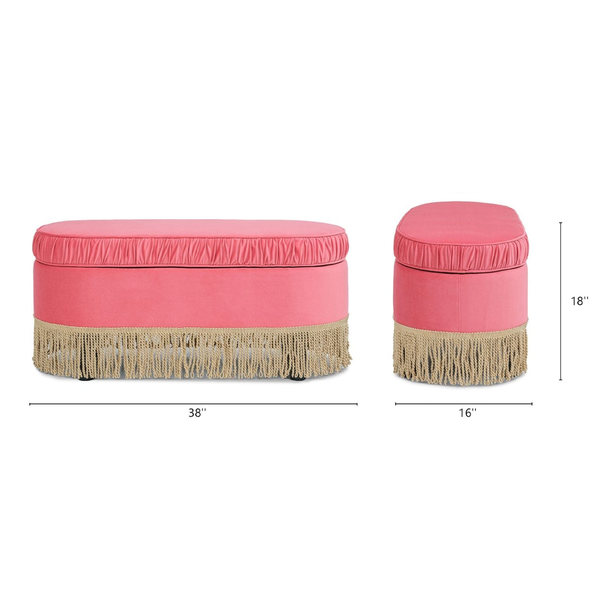 Serena - Contemporary Design Oval Storage Bench Ottoman, photo 19 of 21