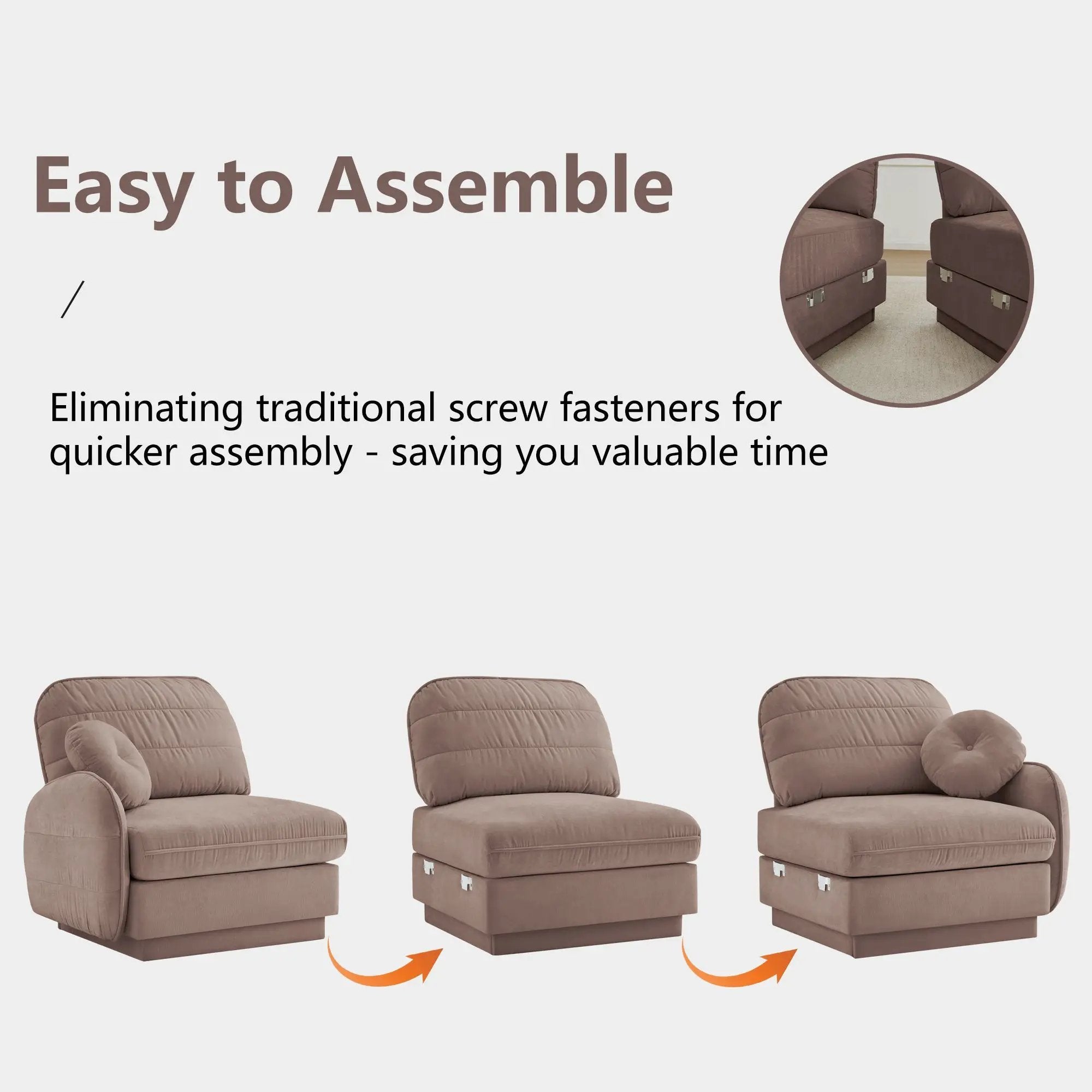 137" Chenille Cloud 4-Seater Sofa by HouseOfZazla