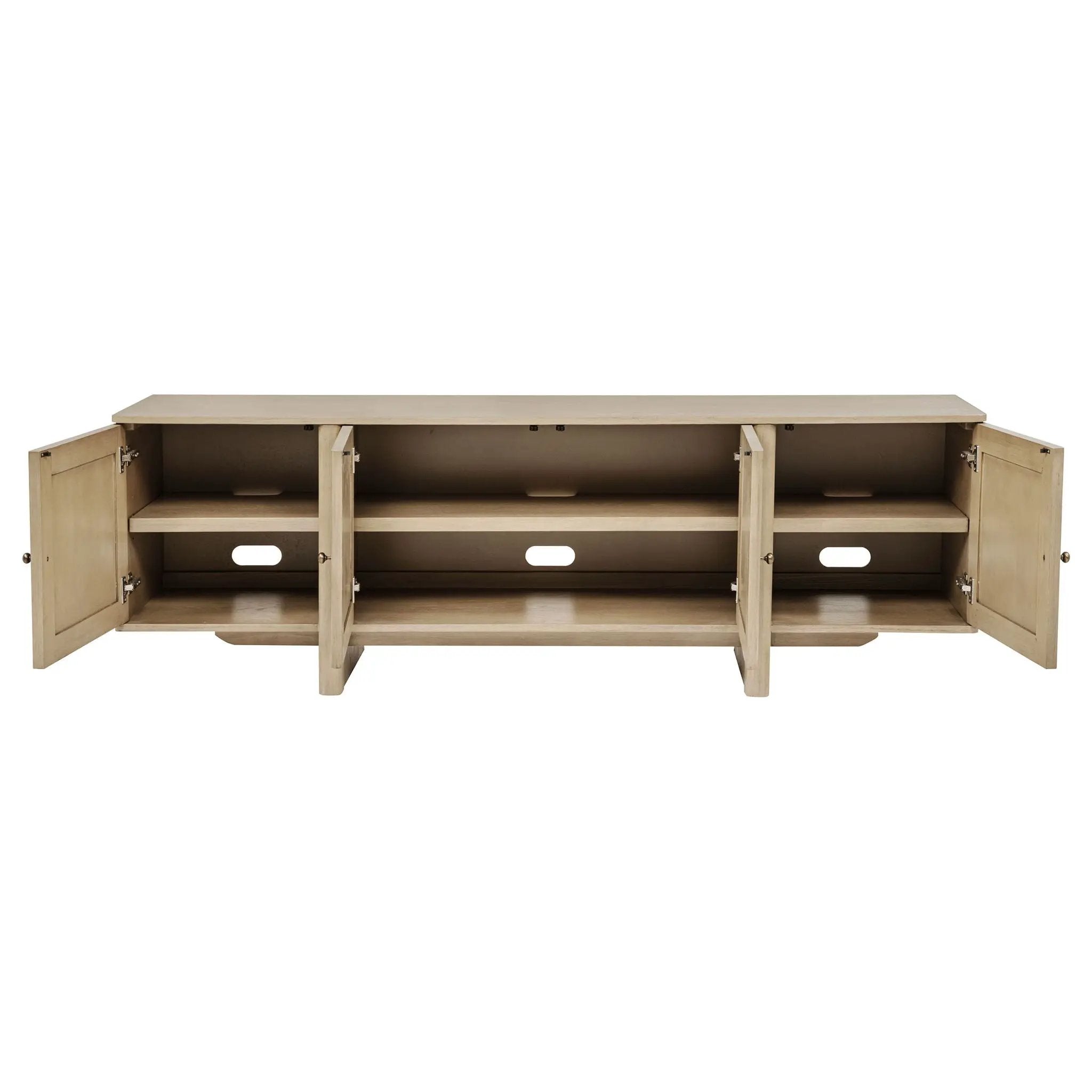 Kailani 79-inch 4-door Cane TV Stand Media Console Beige Oak by Unique Piece Furniture