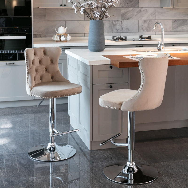 Swivel Adjustable Height Barstools Set of 2 by HouseOfZazla