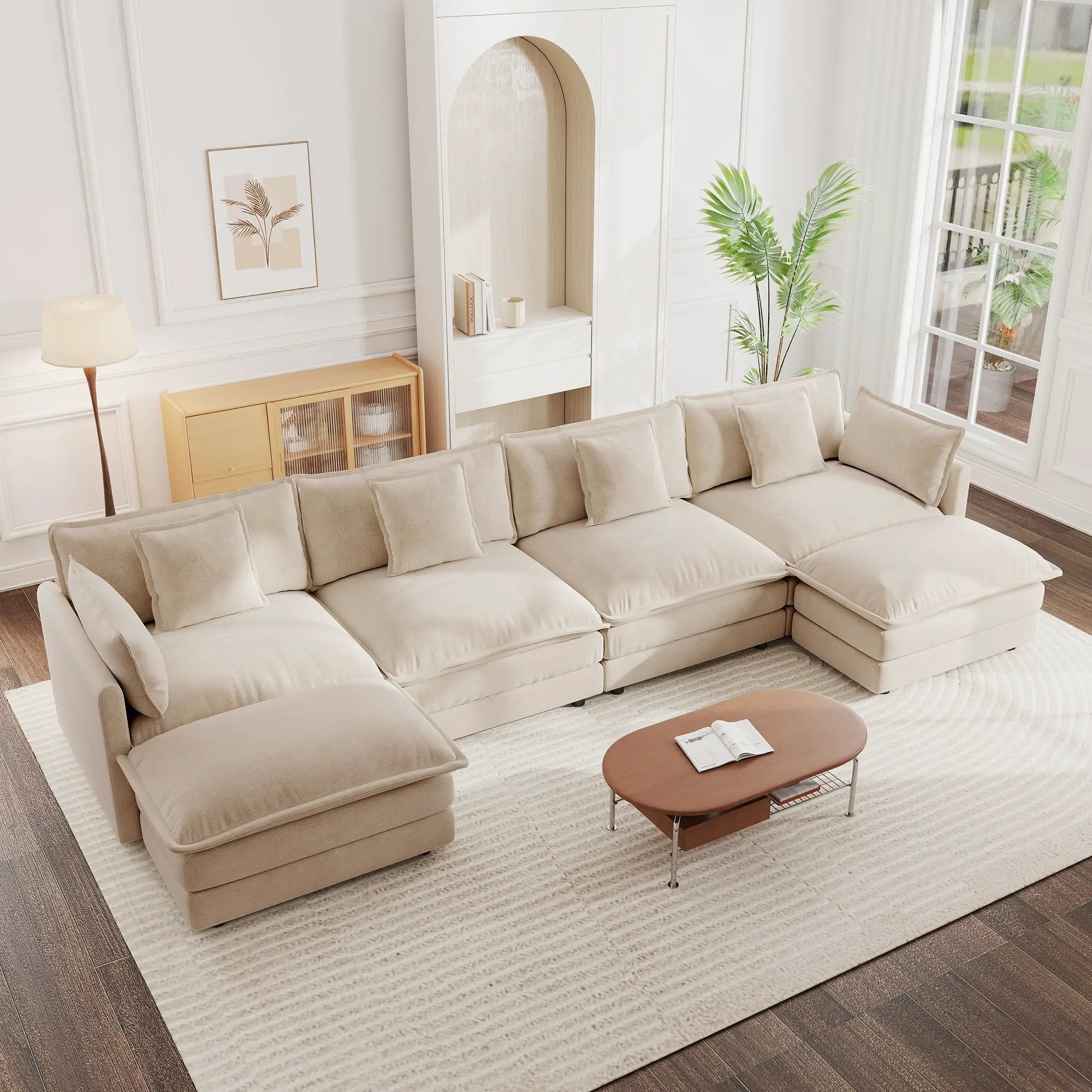 Comfort U Shaped Couch with Reversible Chaise by HouseOfZazla