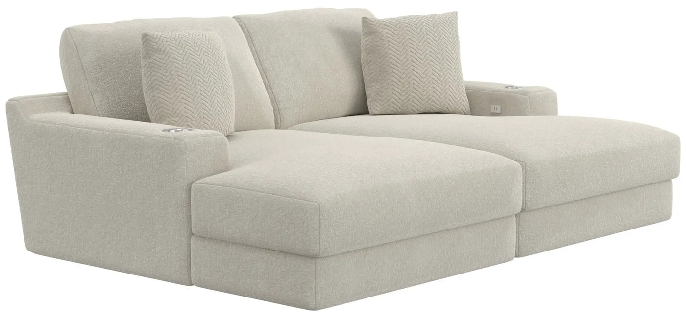 Cozy - 2 Piece Double Wide Chaise With USB Charging Ports by Unique Piece Furniture