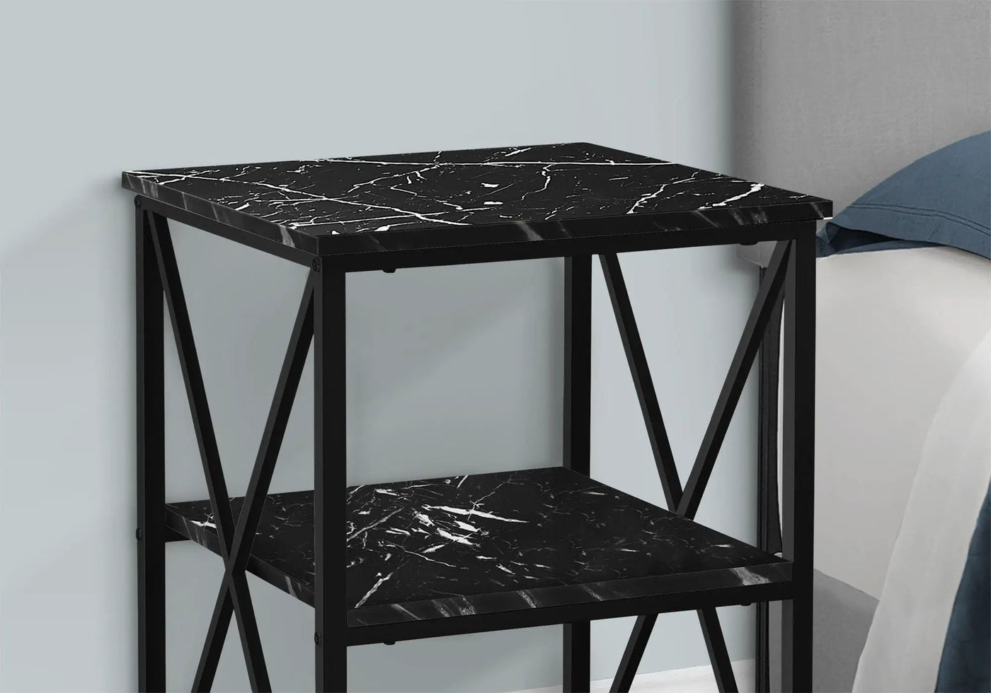 3 Tier Accent Table, Side Marble Look Contemporary & Modern by Unique Piece Furniture