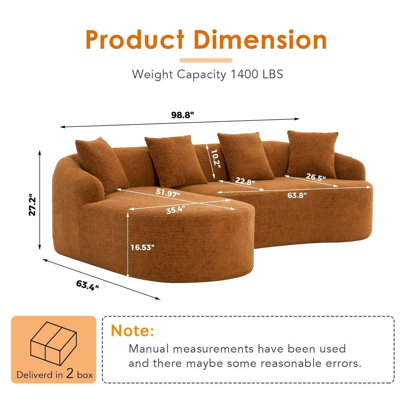 Combined Sofa With 4 Pillows by HouseOfZazla