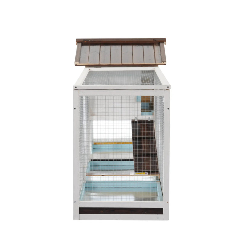 Outdoor Multi-Level Fir Wood Rabbit Hutch by HouseOfZazla