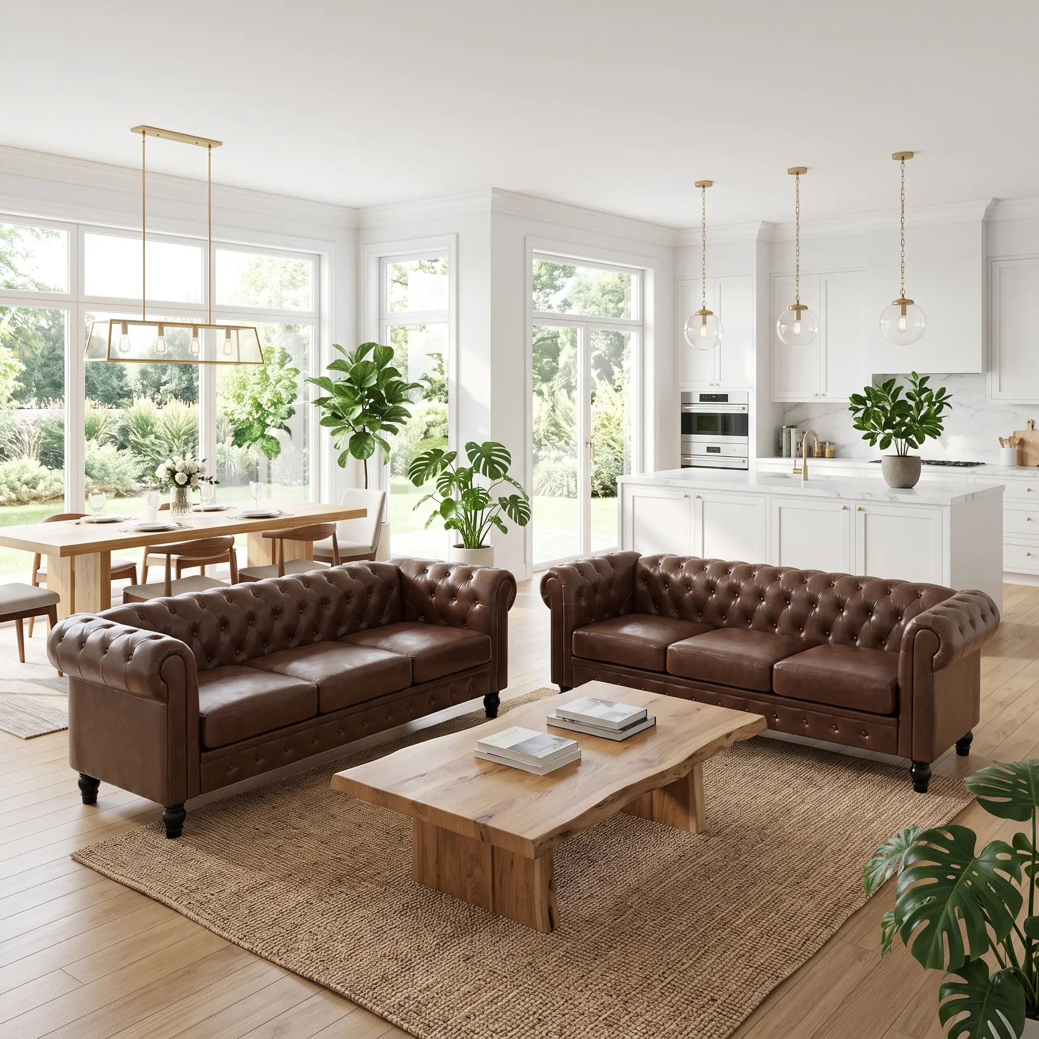 2 Piece Chesterfield Sofa Set by HouseOfZazla