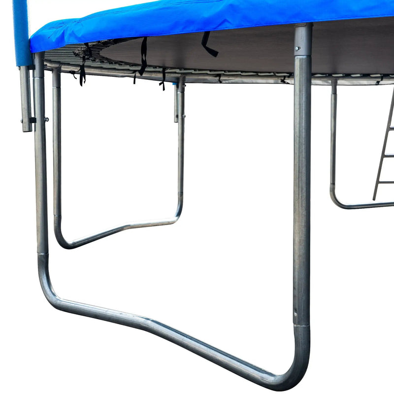 16Ft Trampoline For Adults & Kids With Basketball Hoop, Double-Sided Cover, Outdoor Trampolines With Ladder And Safety Enclosure Net For Kids And Adults - Blue by HouseOfZazla