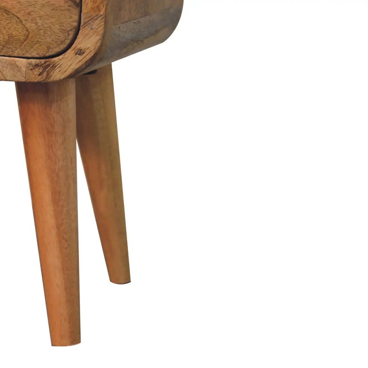 Solid Wood Extra Mini Oak-ish Curve Open Slot Nightstand by HouseOfZazla