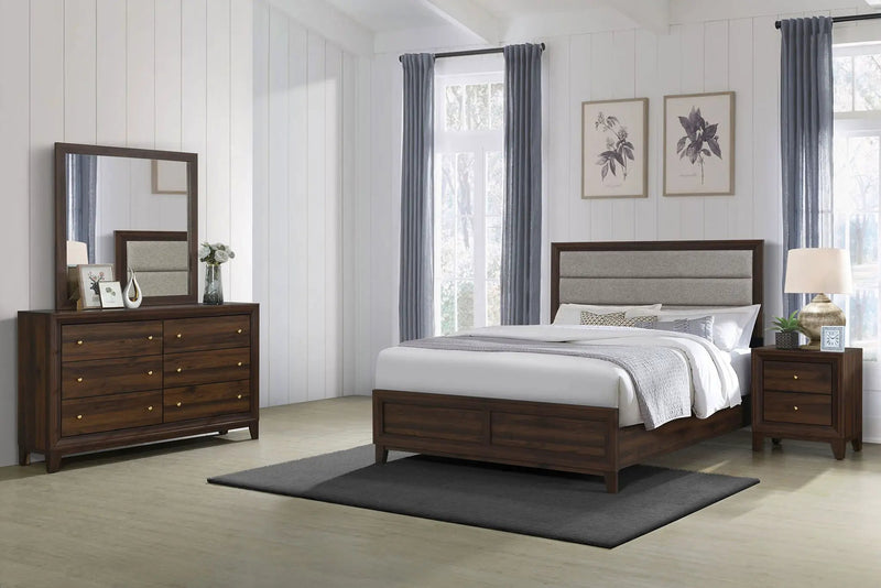 Welsley 4-piece California King Bedroom Set Walnut by Unique Piece Furniture