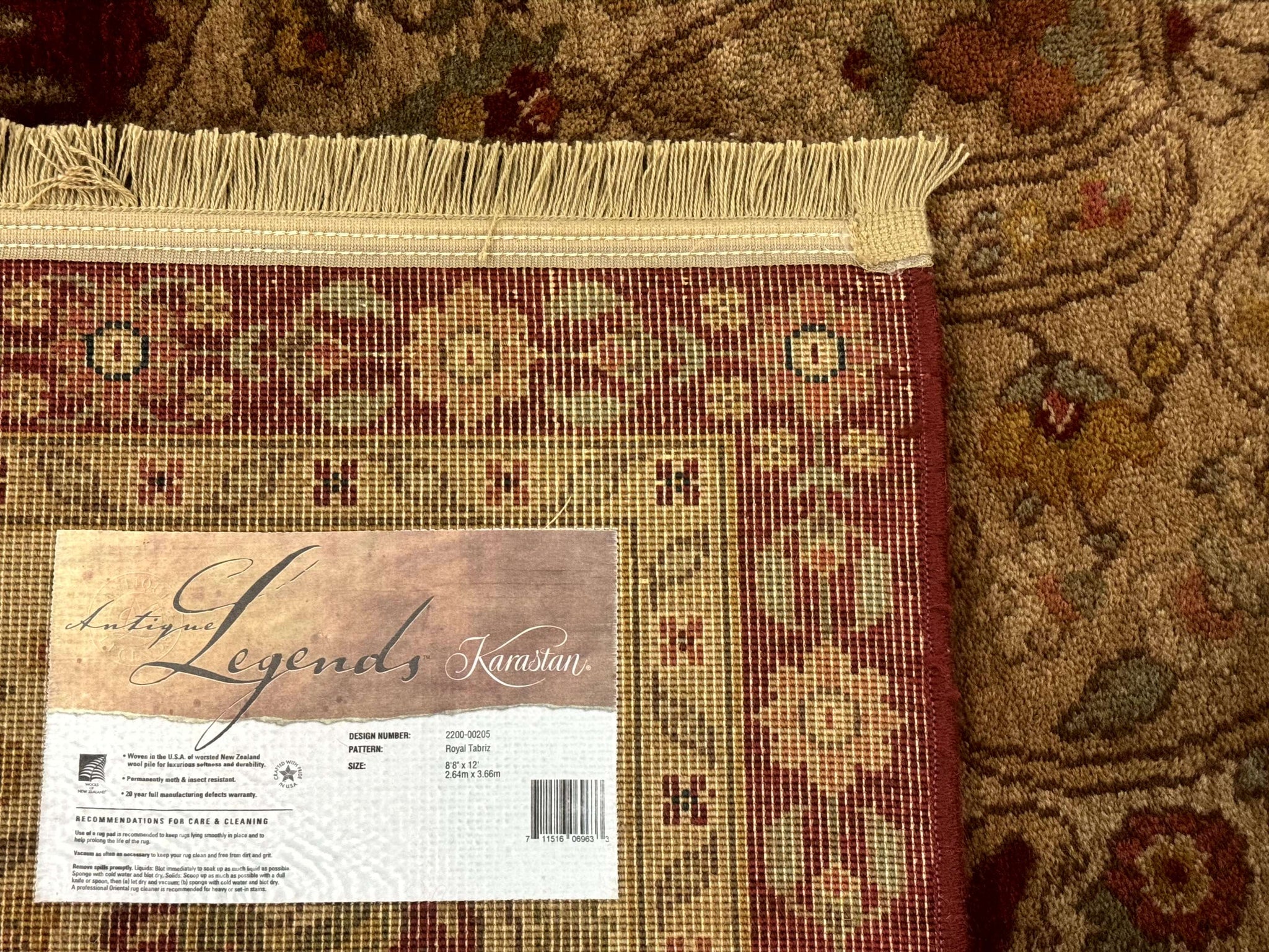Karastan Rug 8.8 x 12, Antique Legends Royal Tabriz, Wool Pile, Vintage, Rare by Jewel Rugs