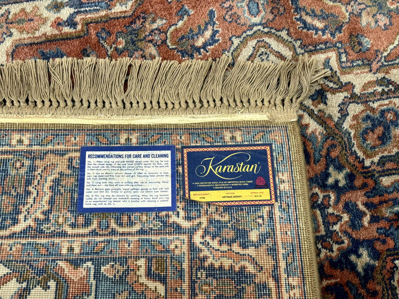 Karastan Rug 4x6, Vintage Karastan #744 Antique Serapi Pattern, Wool Pile, Original 700 Series Karastan Carpet by Jewel Rugs