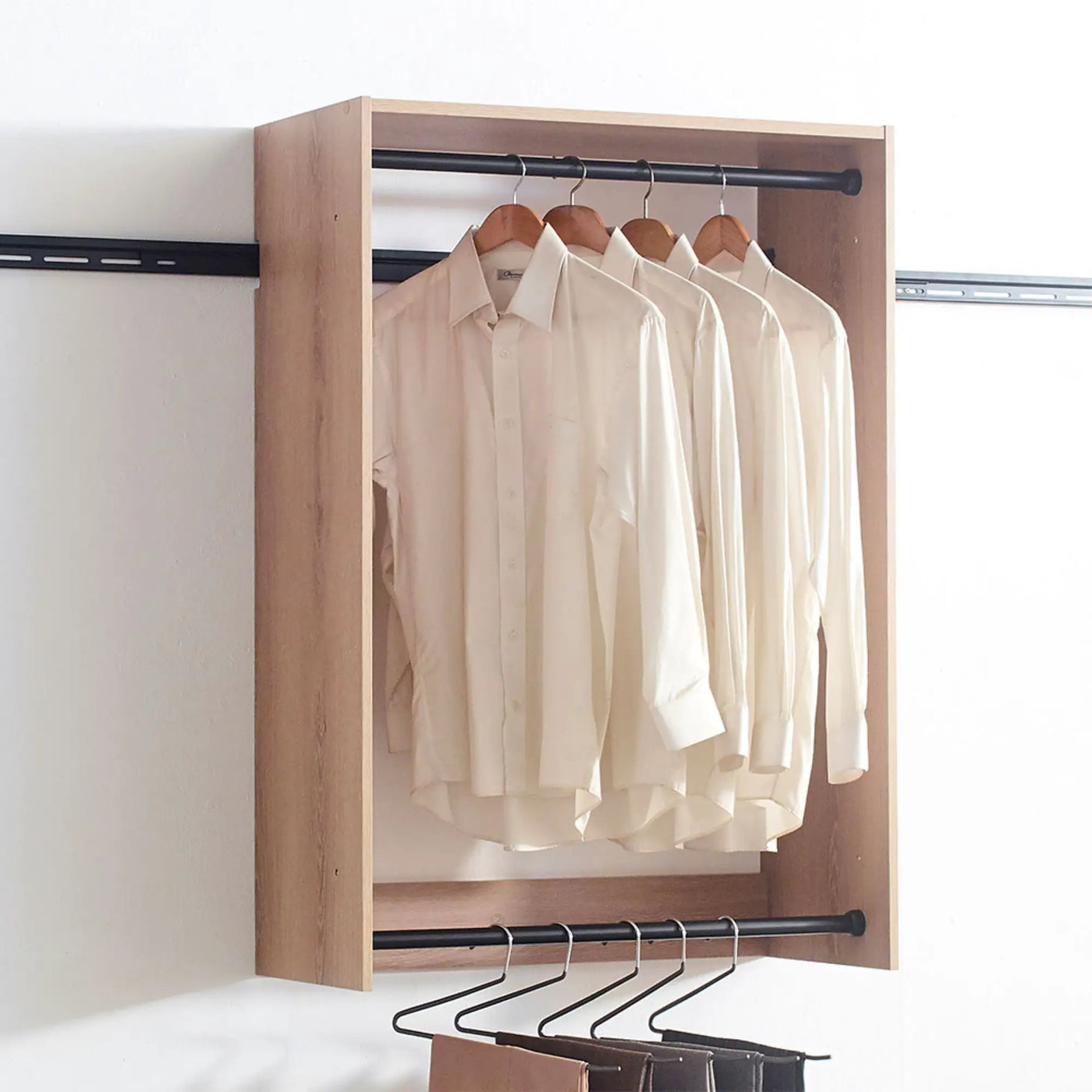 Devi - Wall Mounted Wood Closet System & Modular Units by HouseOfZazla