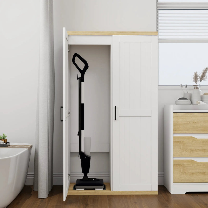 55.1" Tall Wooden Vacuum Storage Cabinet with Adjustable Shelf by HouseOfZazla
