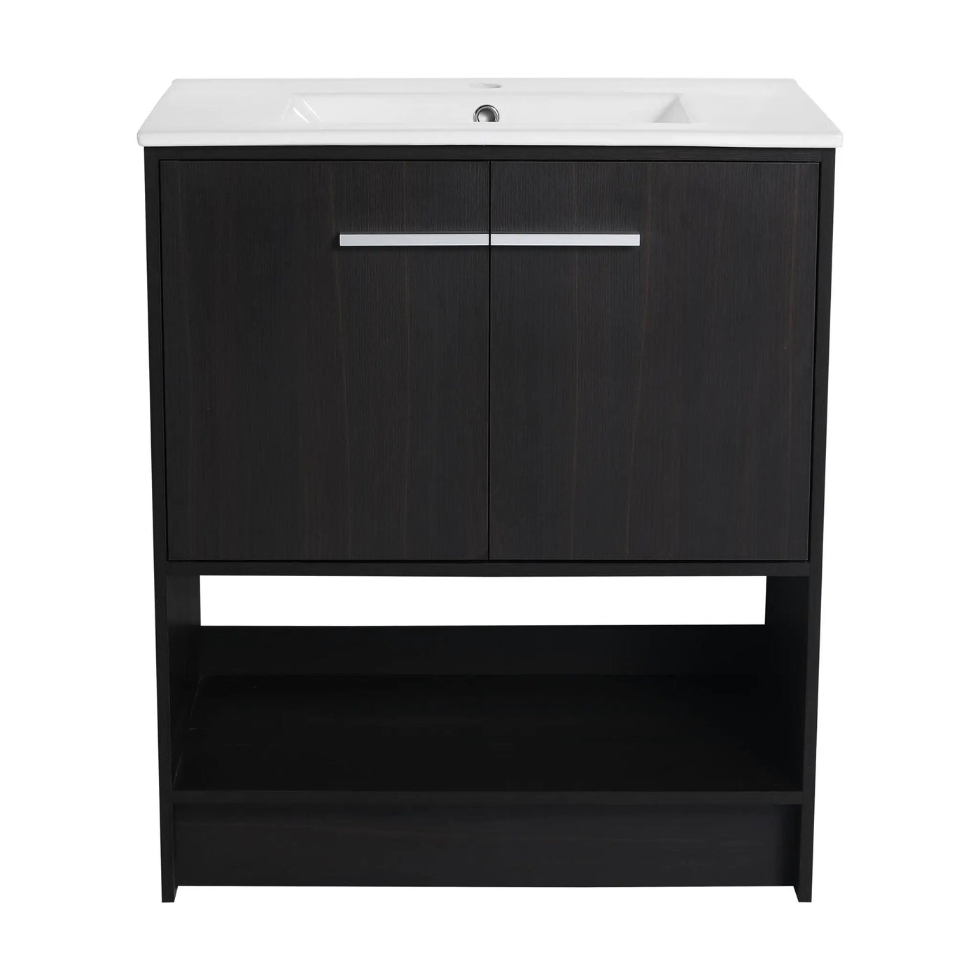Modern Bathroom Vanity With Ceramic Sink, Freestanding Cabinet, Soft Closing Doors by HouseOfZazla