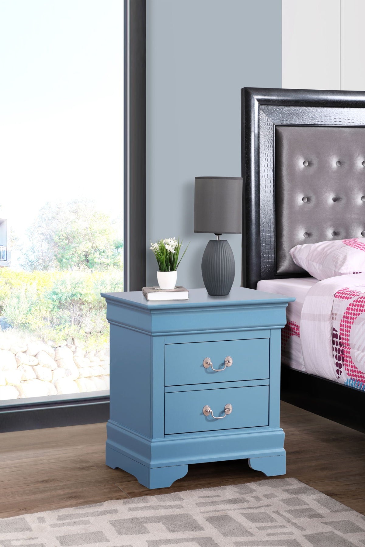 Louis Phillipe Wood Nightstand with Storage Drawers - Multiple Colors, photo 20 of 40