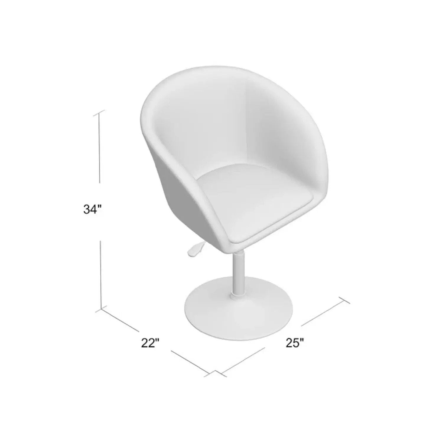Adjustable Swivel Barrel Chair For Dining Room - Red by HouseOfZazla