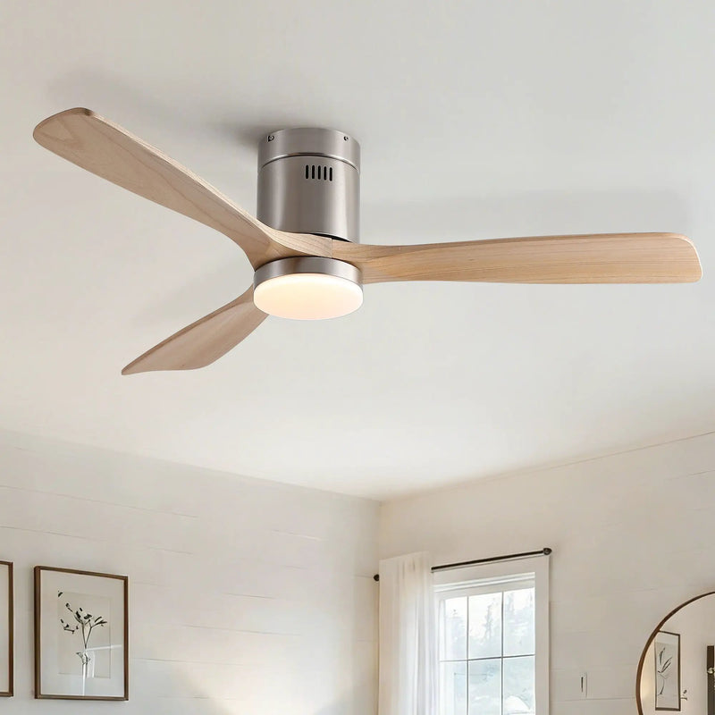 Low Profile Flush Mount Intergrated LED Ceiling Fan With Light And Silent Reversible Motor by Unique Piece Furniture