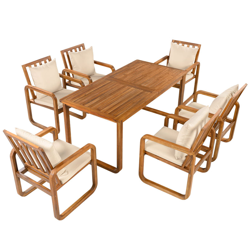 7 Piece Outdoor Patio Dining Set With Removable Cushions by HouseOfZazla