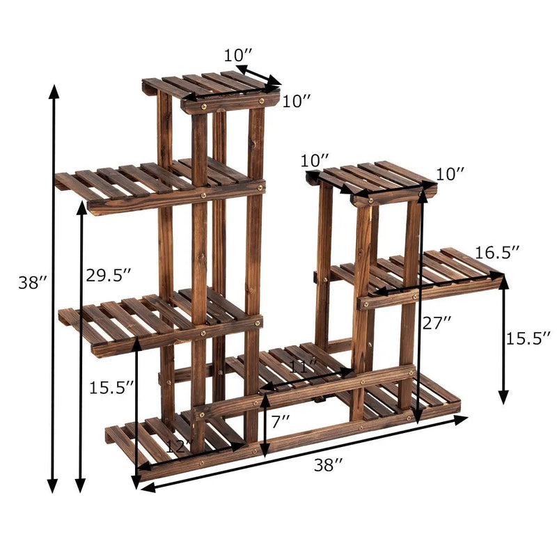 6 Tier Wooden Shelf Storage Plant Rack Stand by DirectDeals