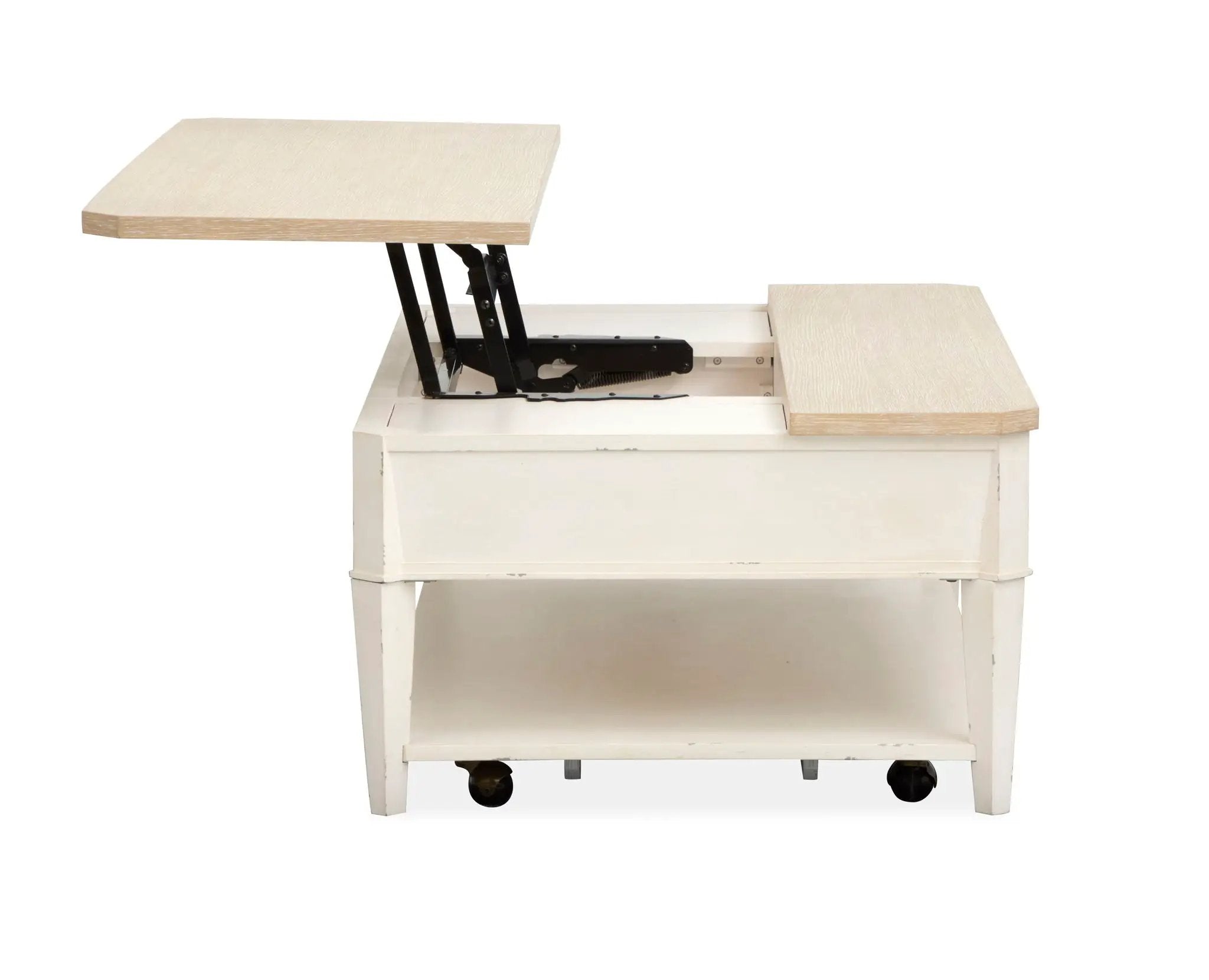 Echo Isles - Lift Top Storage Cocktail Table With Casters - Sea Pearl And Driftwood by Unique Piece Furniture