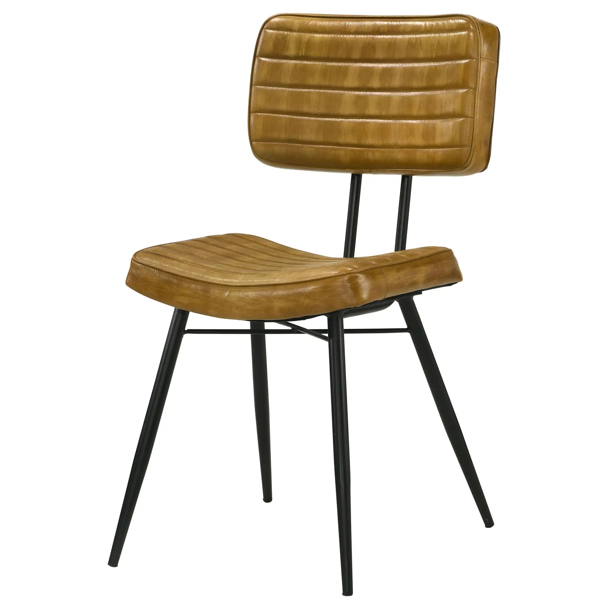 Misty Leather Upholstered Dining Side Chair Camel (Set of 2) by Unique Piece Furniture