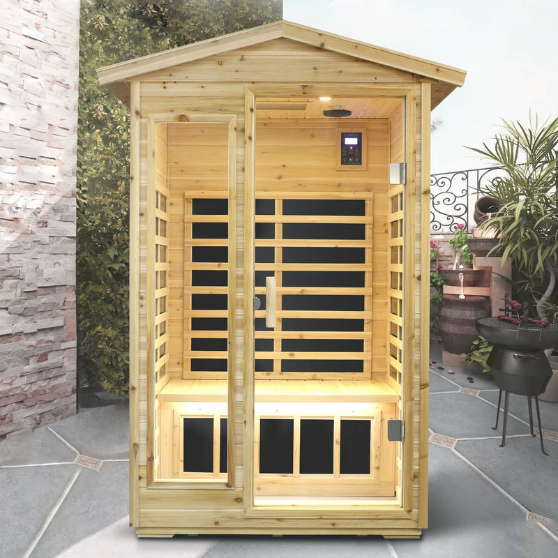 Two Person Far Infrared Old Fir Outdoor Sauna Room by HouseOfZazla