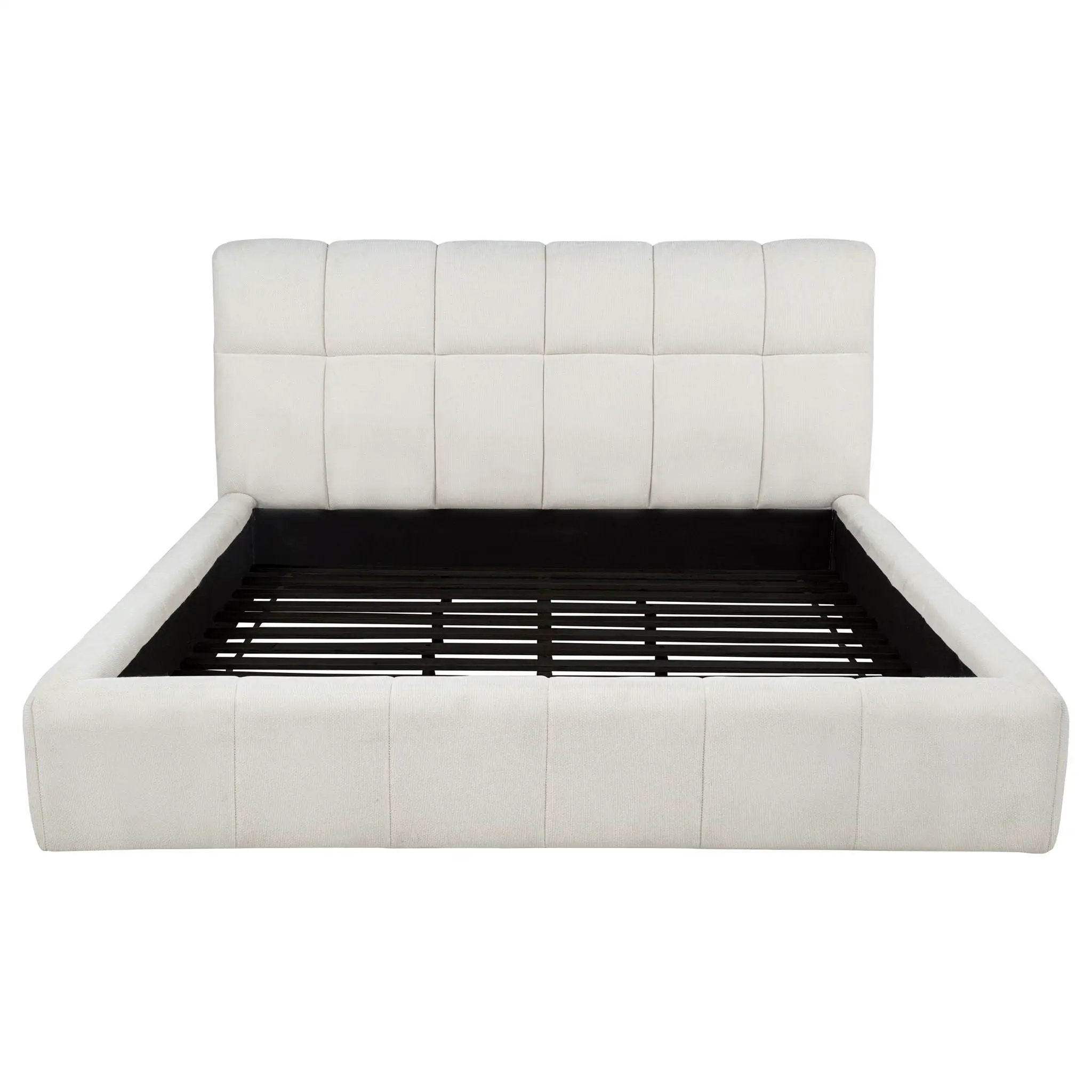 Nollet 48-inch Upholstered Eastern King Platform Bed Cream by Unique Piece Furniture