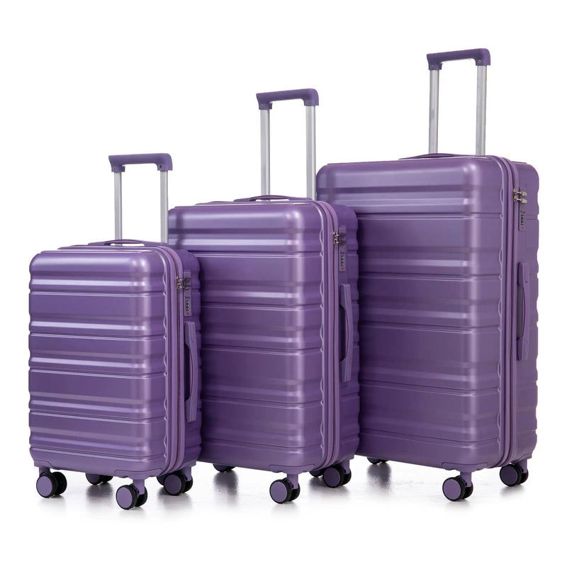 HIFINE Tourist 3-Piece ABS Spinner Wheel Luggage Set (Purple) by HouseOfZazla