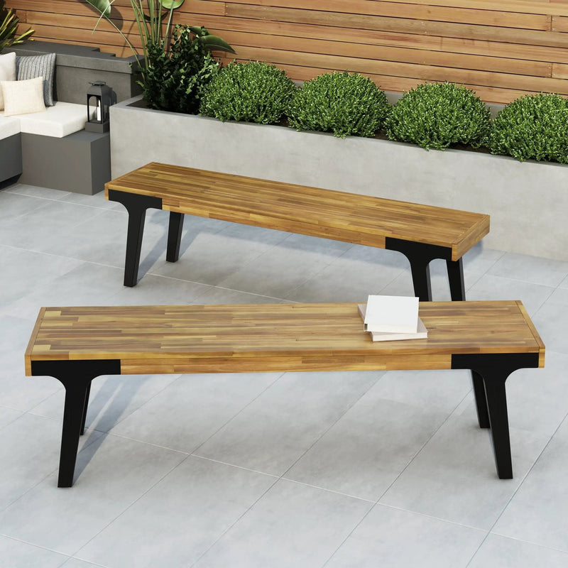 Dining Bench (Set of 2) - Teak by HouseOfZazla