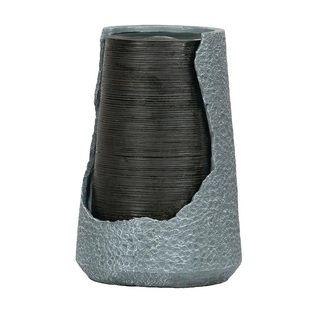 Indoor Outdoor Water Fountain, Unique Broken Urn Fountain Chic Dynamic Modern Design With Light For Garden by Unique Piece Furniture